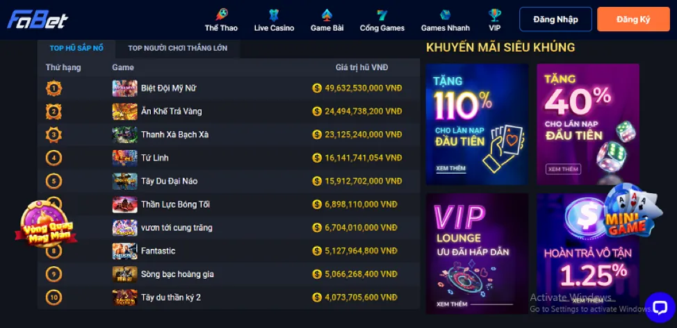Khuyến mãi đặc biệt mot88 win